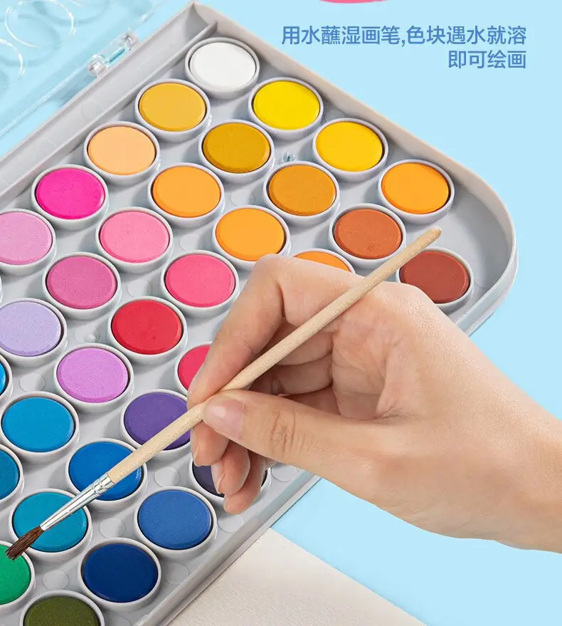 Deli HS112 solid watercolor paint suit painting painting tools students children's art washable — feature 4