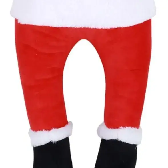 Red Plush Santa Elf Legs for Christmas Decor - Image 6