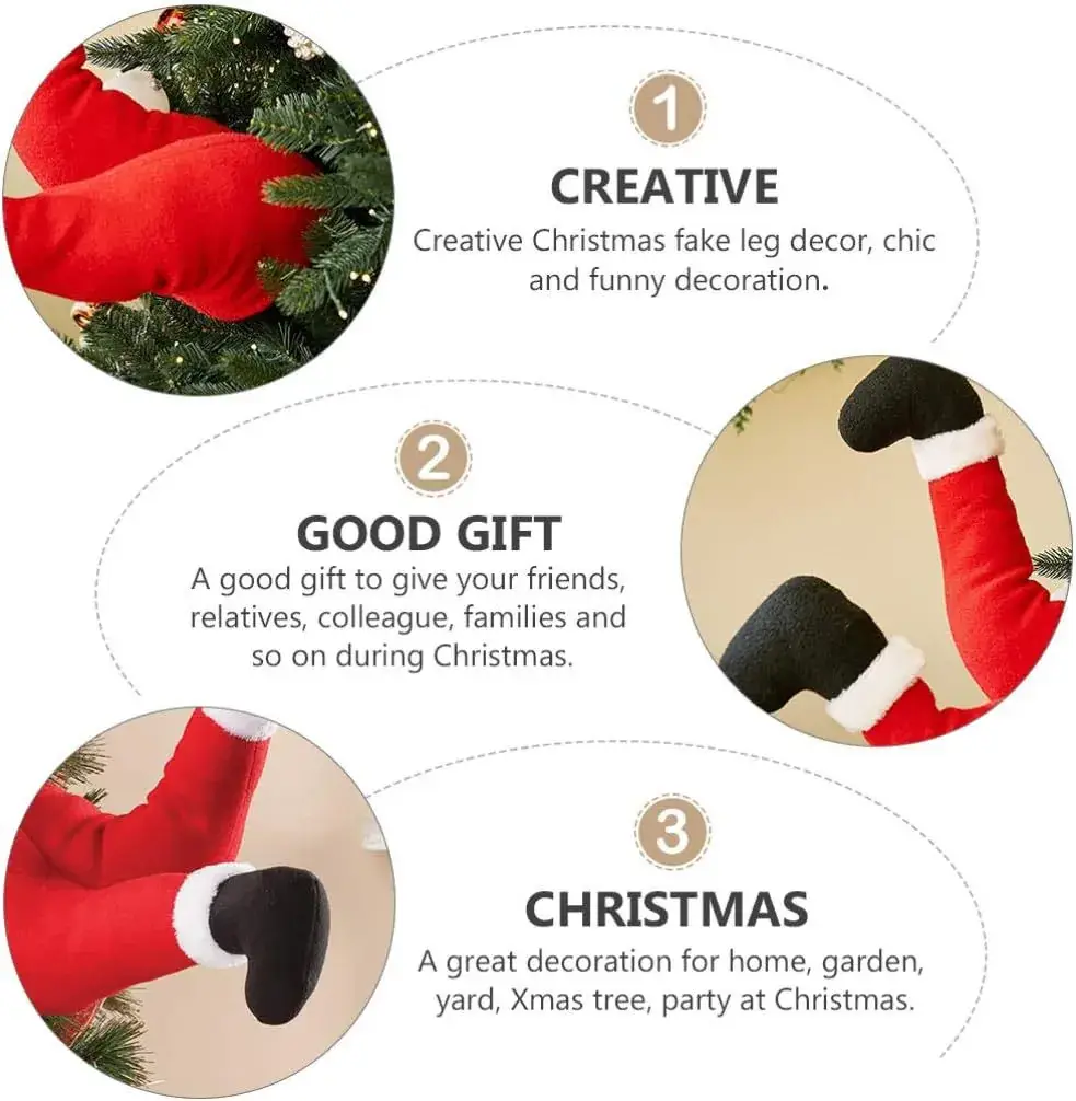 Red Plush Santa Elf Legs for Christmas Decor — feature 18