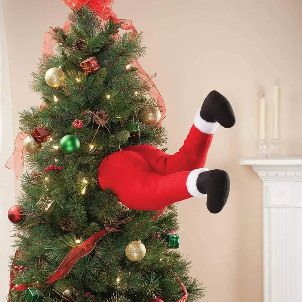 Red Plush Santa Elf Legs for Christmas Decor — feature 19