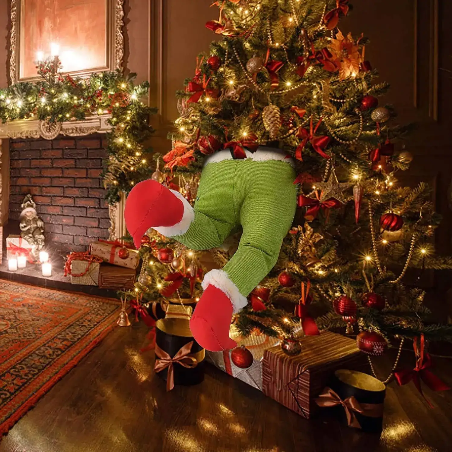 Red Plush Santa Elf Legs for Christmas Decor — feature 22