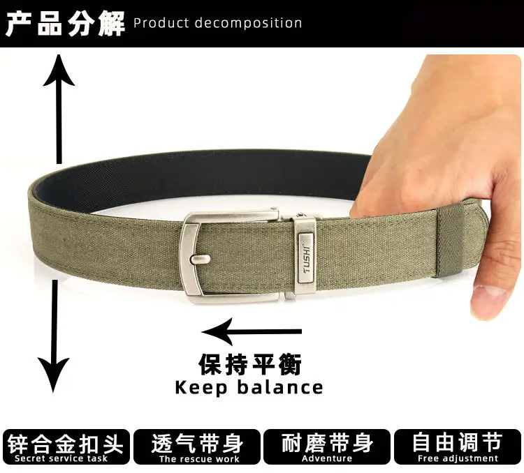 Men's Black Tactical Belt 3.8" Buckle — feature 11