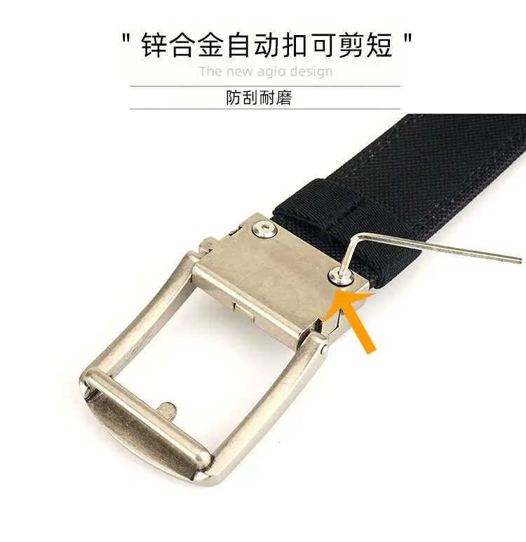 Men's Black Tactical Belt 3.8" Buckle — feature 12
