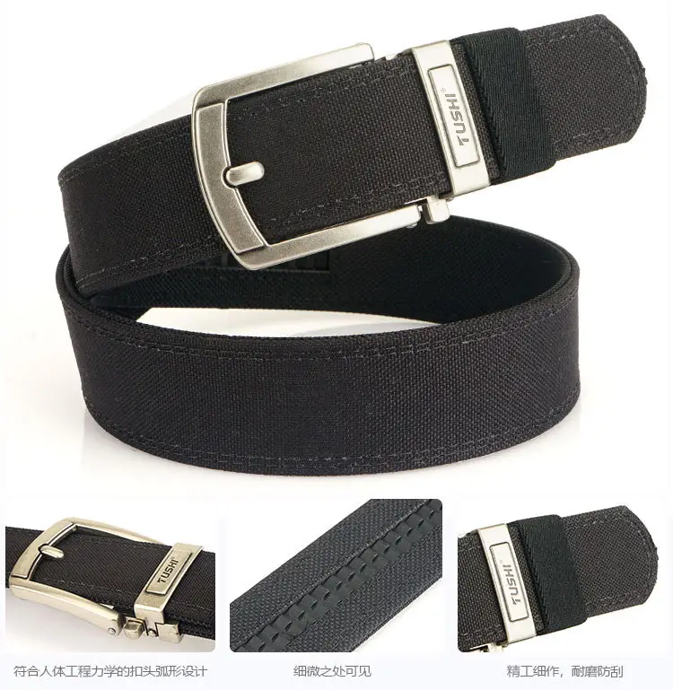 Men's Black Tactical Belt 3.8" Buckle — feature 14