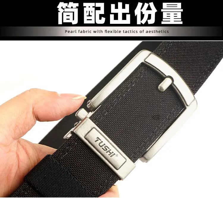 Men's Black Tactical Belt 3.8" Buckle — feature 5