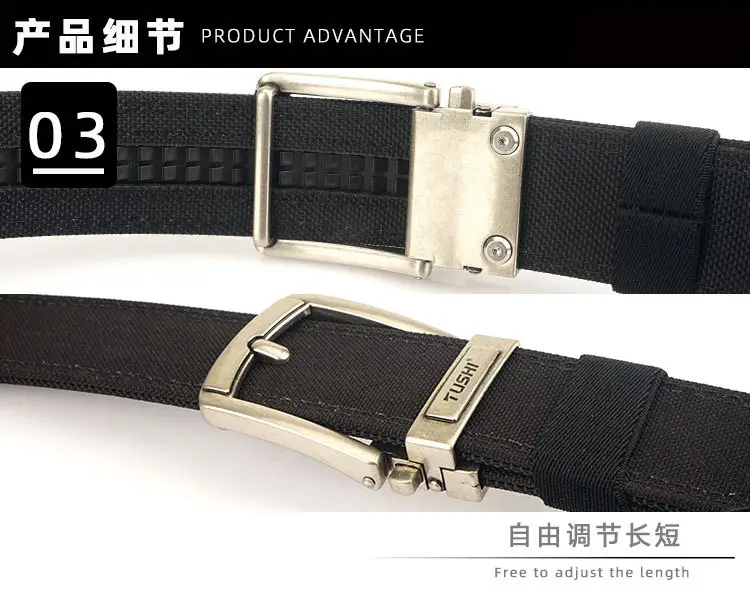 Men's Black Tactical Belt 3.8" Buckle — feature 9
