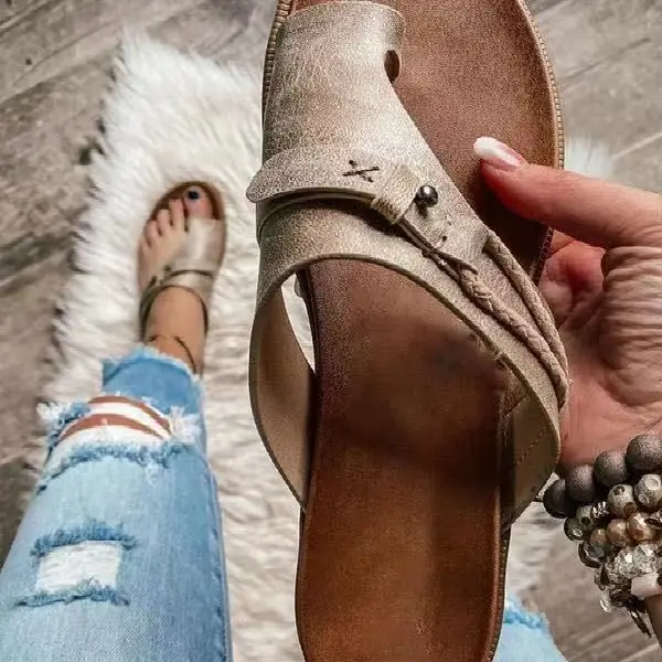Plus Size Women's Cross Border Slippers Flat Toe Beach Wear - Image 5