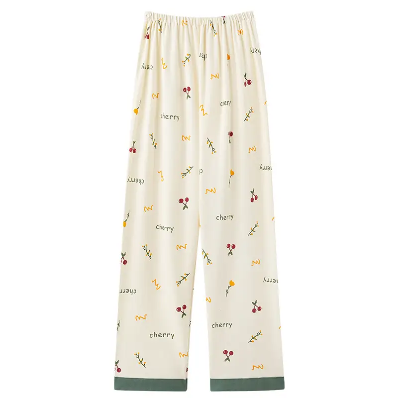 Pregnant Women's Light Yellow Floral Pajamas with Elastic Waist - Image 19