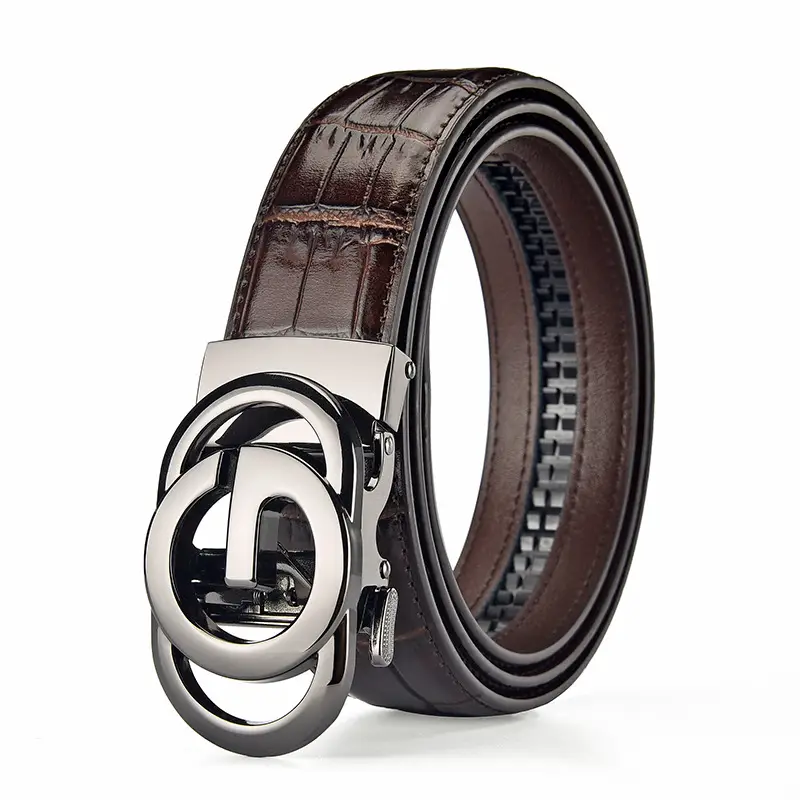 Men's Black Croc Belt with Silver G Buckle - Image 10