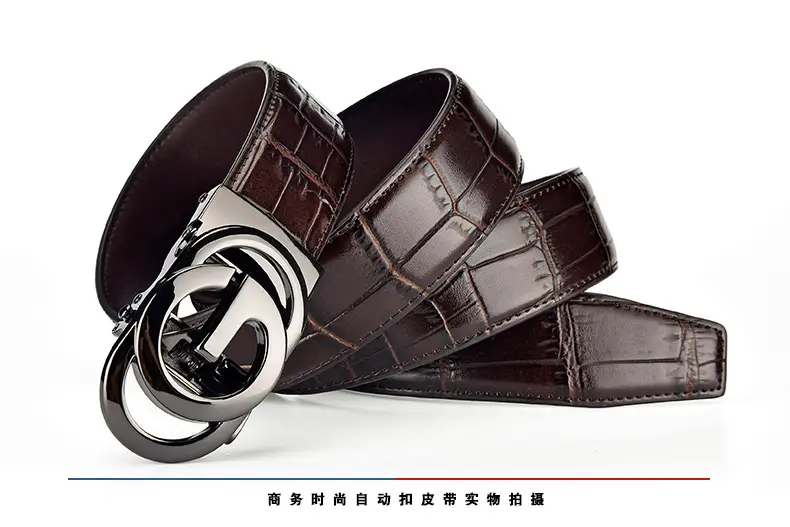 Men's Black Croc Belt with Silver G Buckle — feature 18