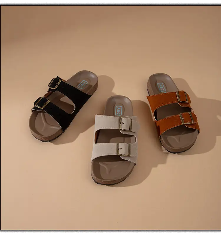 Sandals for Women 2025 Summer New Retro Round Toe Outer Wear Thick-Soled Birkenstock Shoes Large Size Versatile Slippers for Women — feature 11