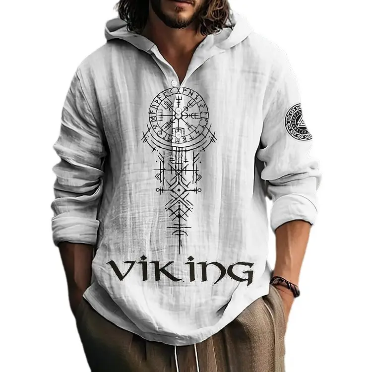 Men's Black 3D Digital Printed Hoodie Long Sleeve