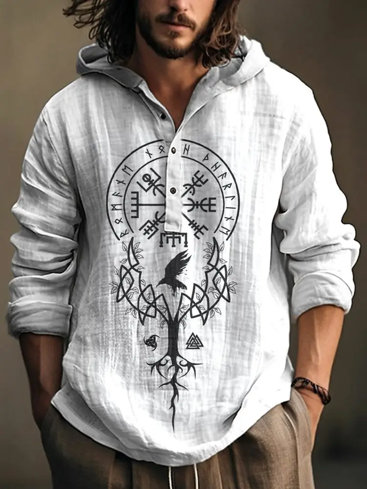 Men's Black 3D Digital Printed Hoodie Long Sleeve — feature 2