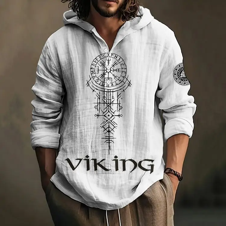 Men's Black 3D Digital Printed Hoodie Long Sleeve