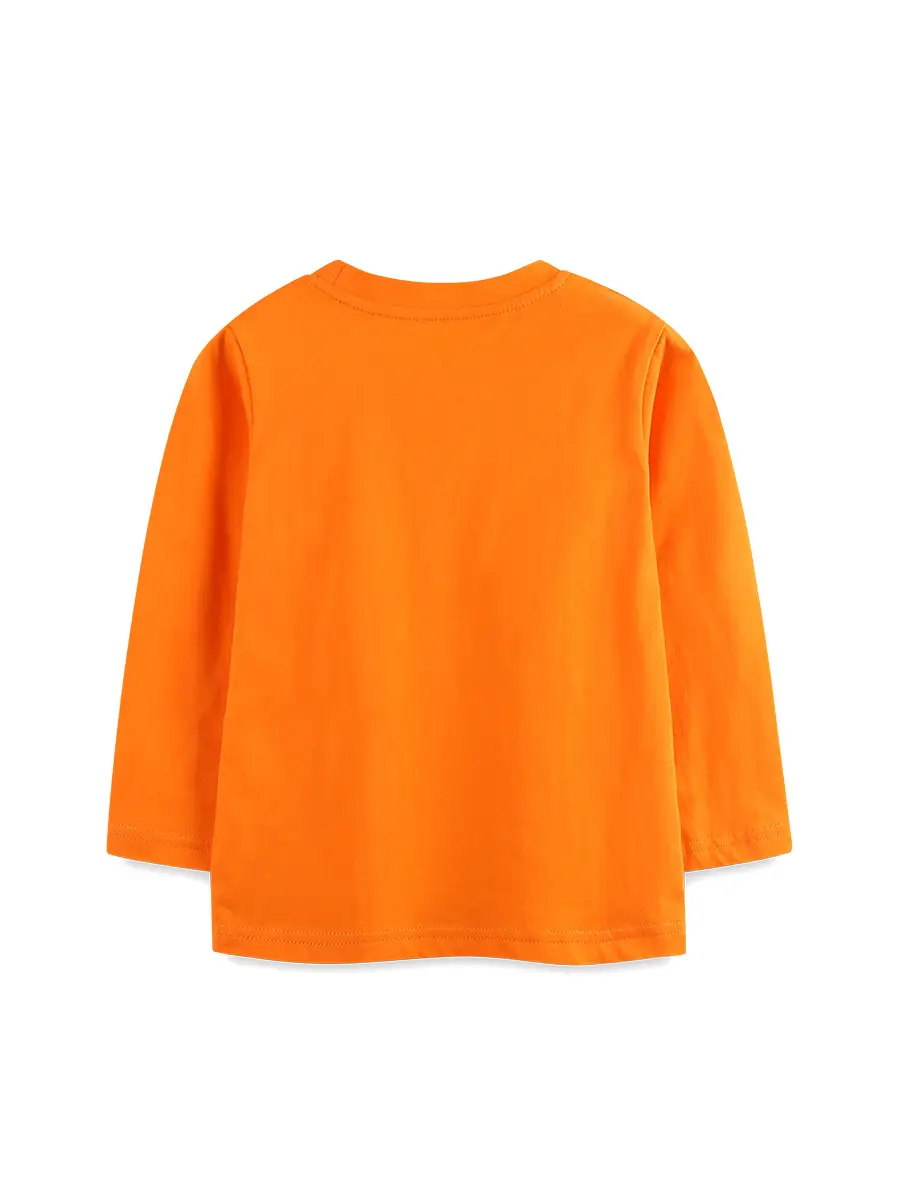 Aosta Betty Orange Long Sleeve T-Shirt with Halloween Deer Print - Image 3