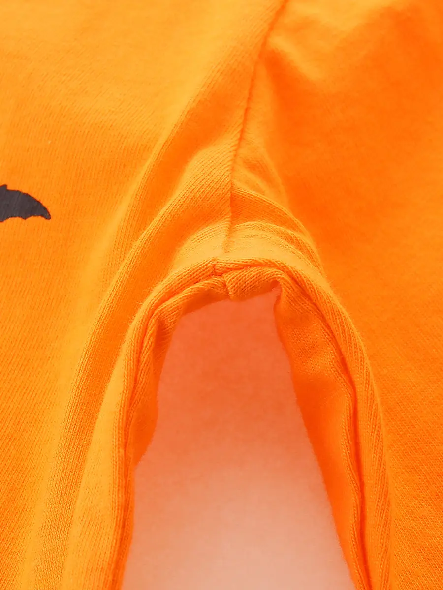 Aosta Betty Orange Long Sleeve T-Shirt with Halloween Deer Print - Image 6