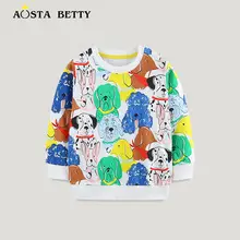 Aosta Betty Orange Long Sleeve T-Shirt with Halloween Deer Print — feature 3