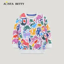Aosta Betty Orange Long Sleeve T-Shirt with Halloween Deer Print — feature 5