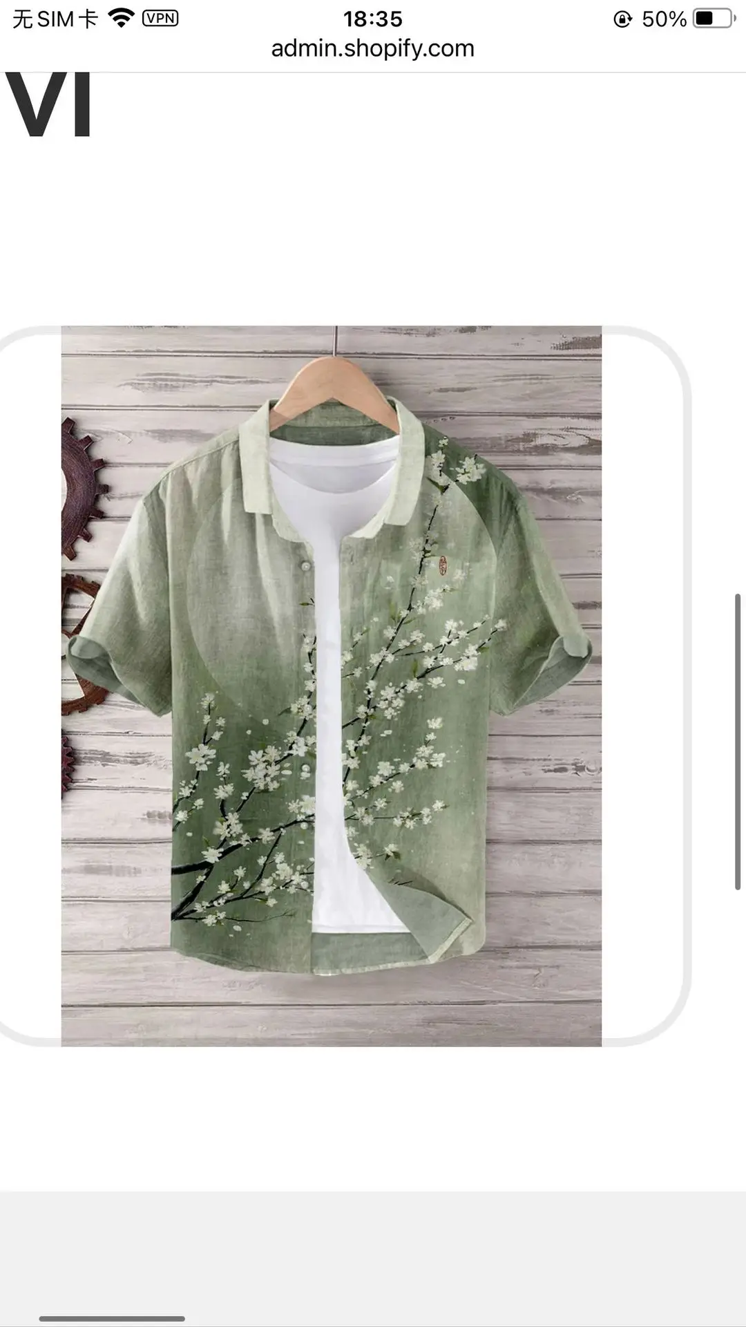 Men Blue Floral Short Sleeve Button Shirt White Pants - Image 18