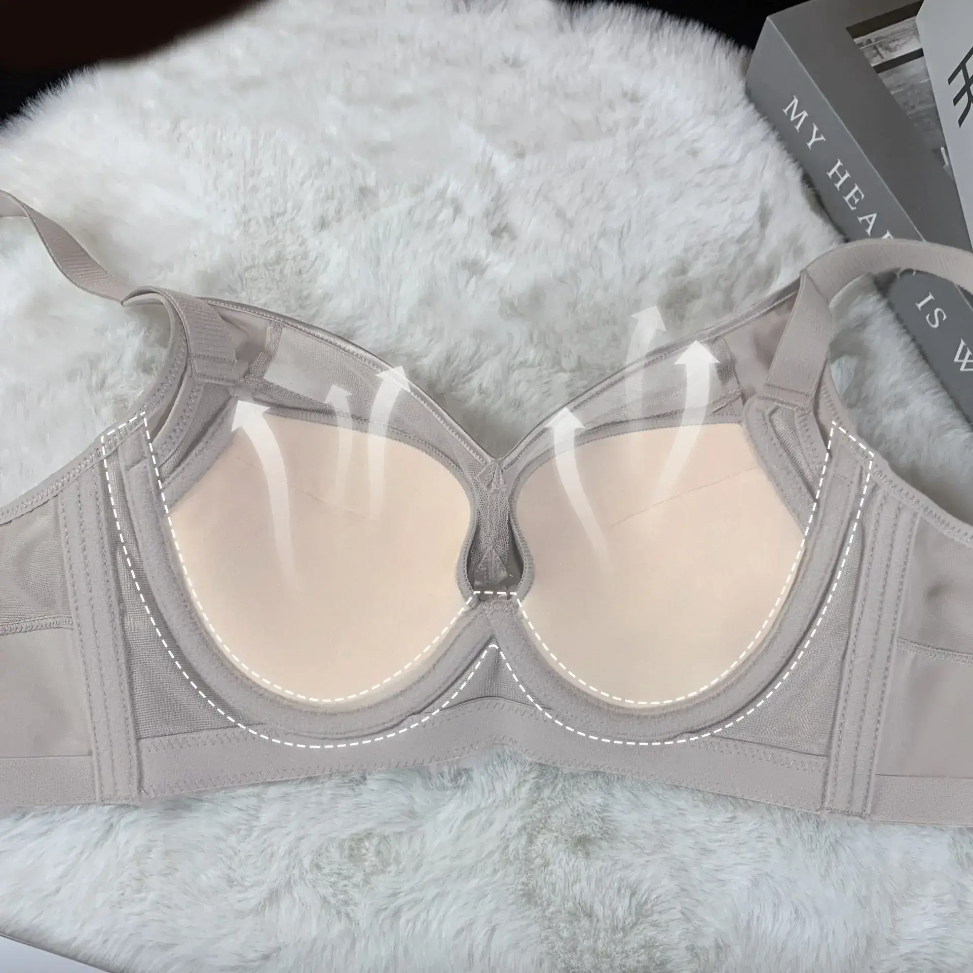 New Satin Push-Up Bra Women's Big Chest Small - Image 9