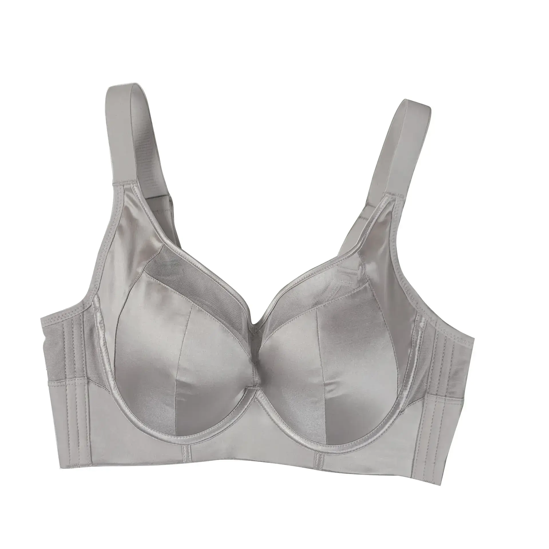 New Satin Push-Up Bra Women's Big Chest Small - Image 10