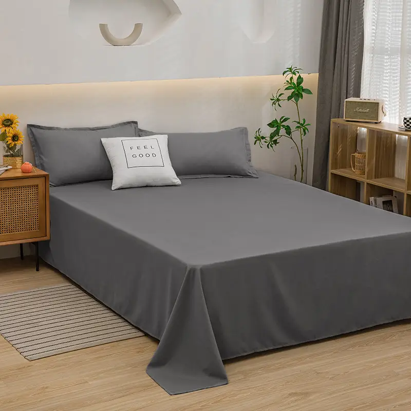 Running Volume Solid Color Bed Sheet Dormitory Simple Single Piece Double Bedspread Home Hotel Homestay School Acting Cross-border