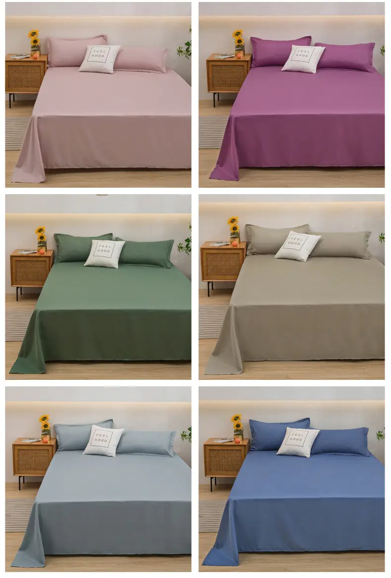 Running Volume Solid Color Bed Sheet Dormitory Simple Single Piece Double Bedspread Home Hotel Homestay School Acting Cross-border — feature 15