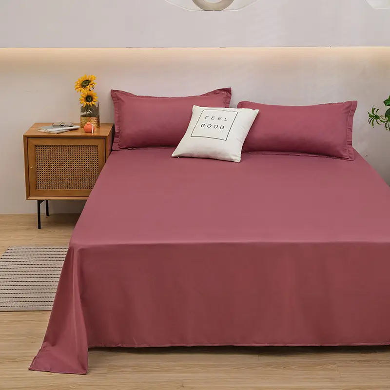 Running Volume Solid Color Bed Sheet Dormitory Simple Single Piece Double Bedspread Home Hotel Homestay School Acting Cross-border