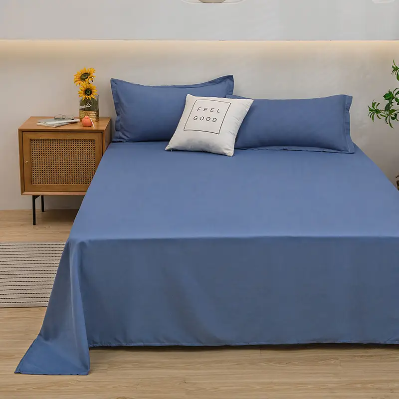 Running Volume Solid Color Bed Sheet Dormitory Simple Single Piece Double Bedspread Home Hotel Homestay School Acting Cross-border