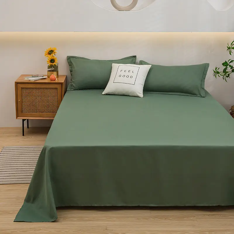 Running Volume Solid Color Bed Sheet Dormitory Simple Single Piece Double Bedspread Home Hotel Homestay School Acting Cross-border