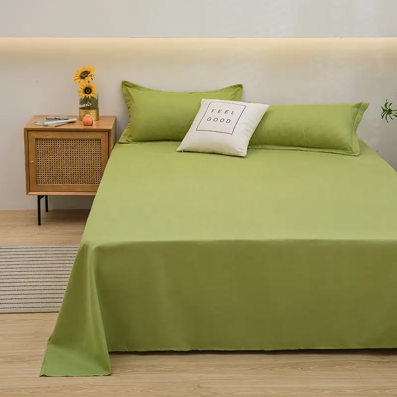 Running Volume Solid Color Bed Sheet Dormitory Simple Single Piece Double Bedspread Home Hotel Homestay School Acting Cross-border