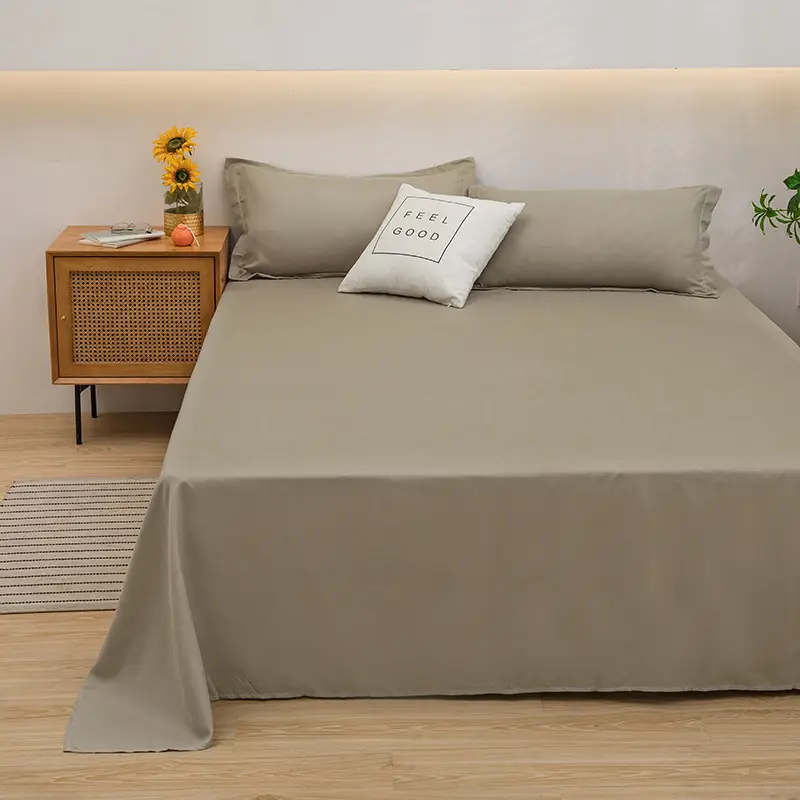 Running Volume Solid Color Bed Sheet Dormitory Simple Single Piece Double Bedspread Home Hotel Homestay School Acting Cross-border