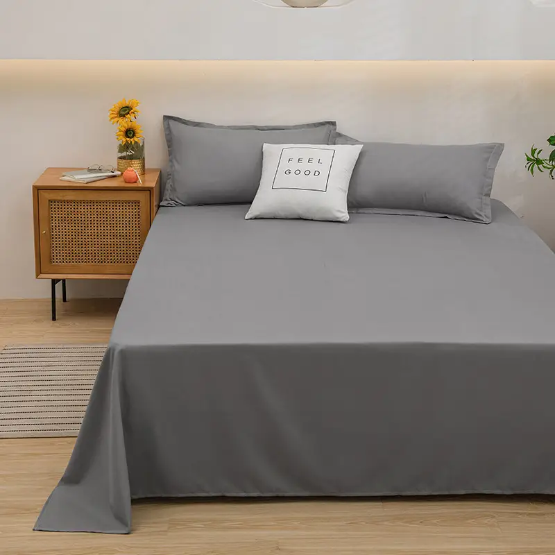 Running Volume Solid Color Bed Sheet Dormitory Simple Single Piece Double Bedspread Home Hotel Homestay School Acting Cross-border