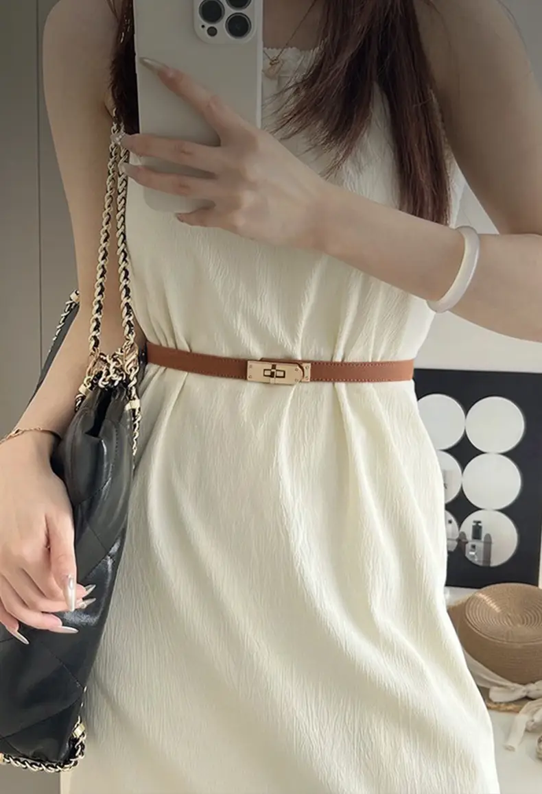 Women's High-end Genuine Leather Belt with Dress Seal — feature 1