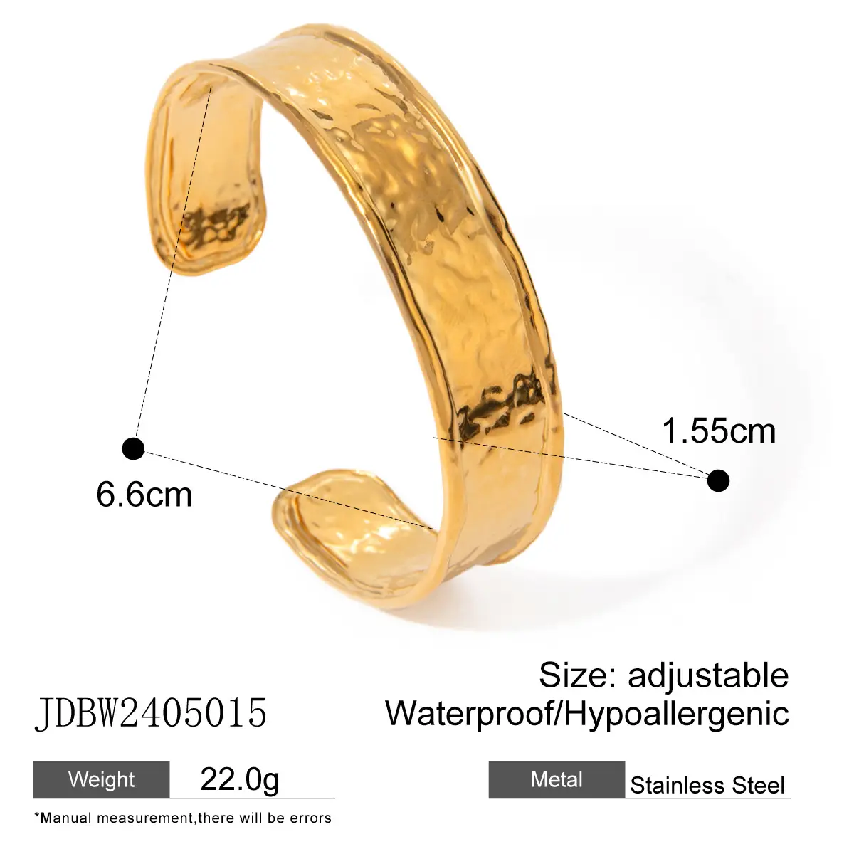 18K Gold Irregular Bracelets Set for Women - Image 2