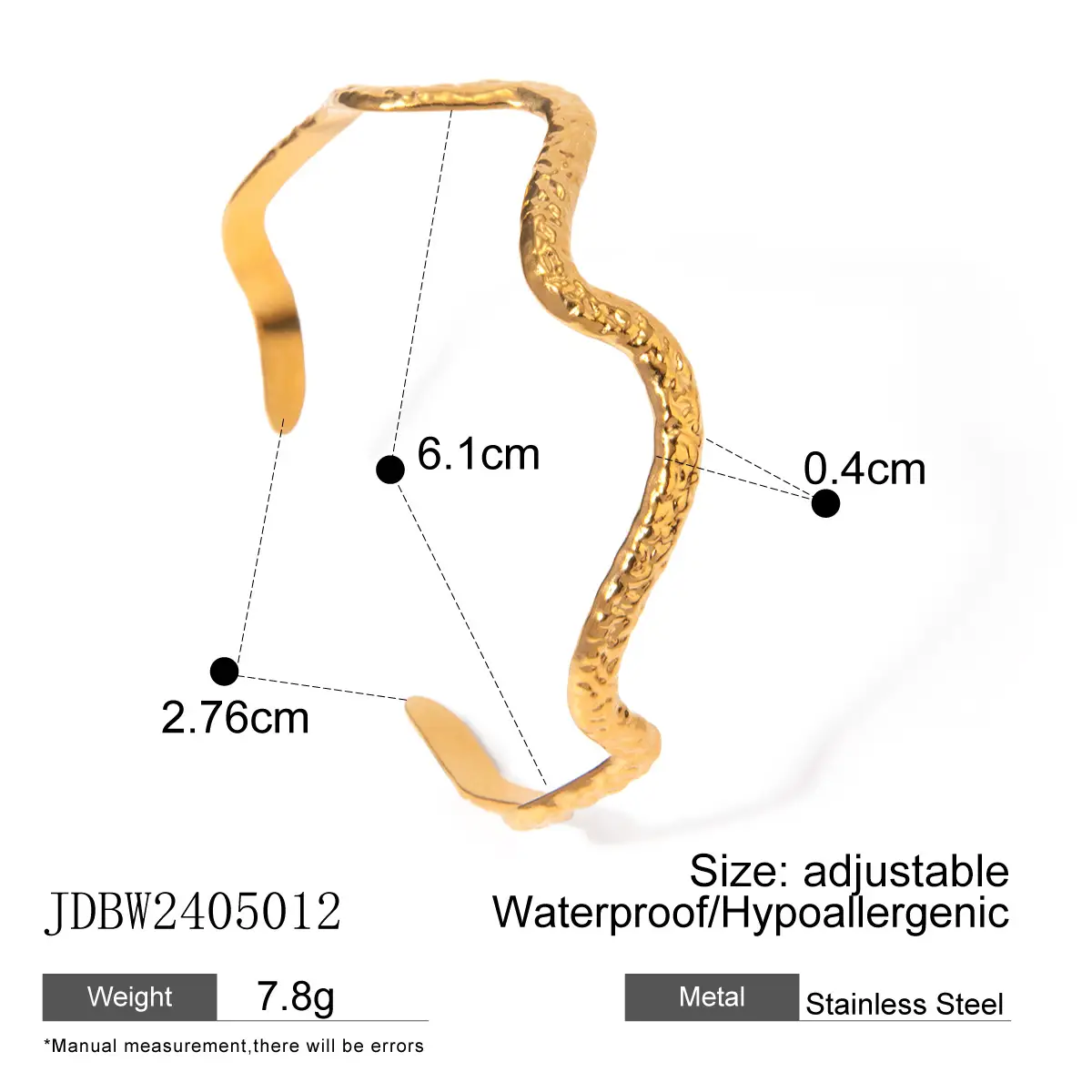 18K Gold Irregular Bracelets Set for Women - Image 7