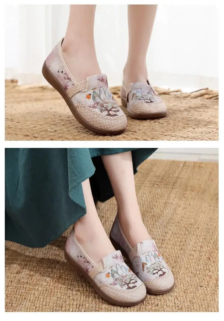 2026 New Style Old Beijing Cloth Shoes, New Chinese Style, National Style, Middle-Aged Mom Shoes, Non-Slip Soft Sole, Comfortable Slip-On Shoes — feature 8