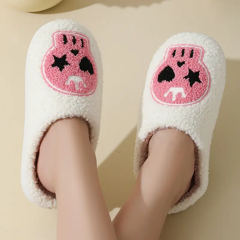 New Halloween Crown Skull Cartoon Warm Winter Cotton Slippers for Men and Women Couple Home Indoor Cotton Slippers