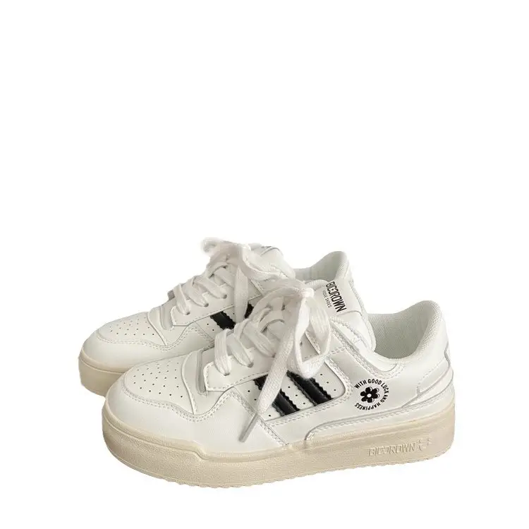 Women Vintage White Thick Sole Casual Sneakers 2024 - Image 7