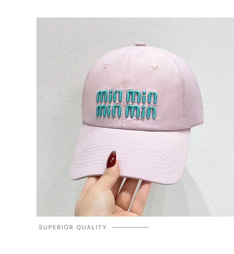 Women Korean Ins Embroidered Baseball Cap White Teal — feature 9
