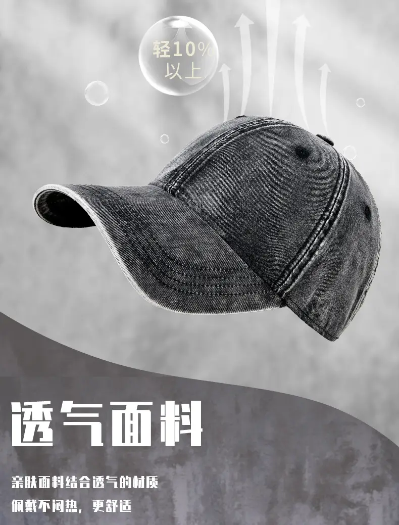 Men Vintage Washed Baseball Cap Grey Winter Warm Mountaineering — feature 10