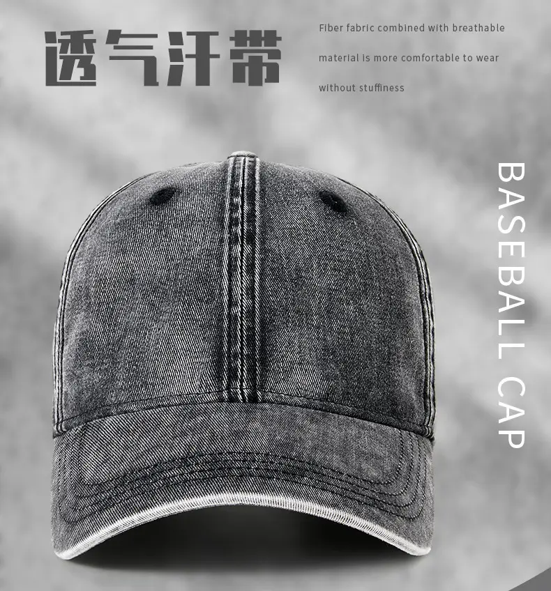 Men Vintage Washed Baseball Cap Grey Winter Warm Mountaineering — feature 13