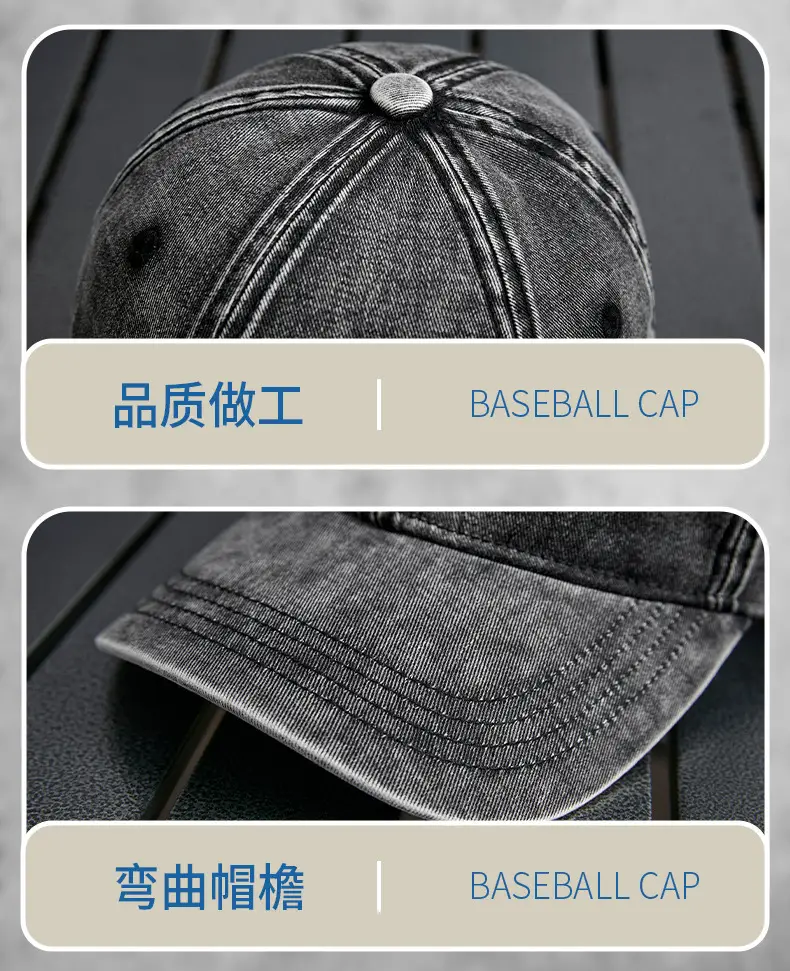 Men Vintage Washed Baseball Cap Grey Winter Warm Mountaineering — feature 29