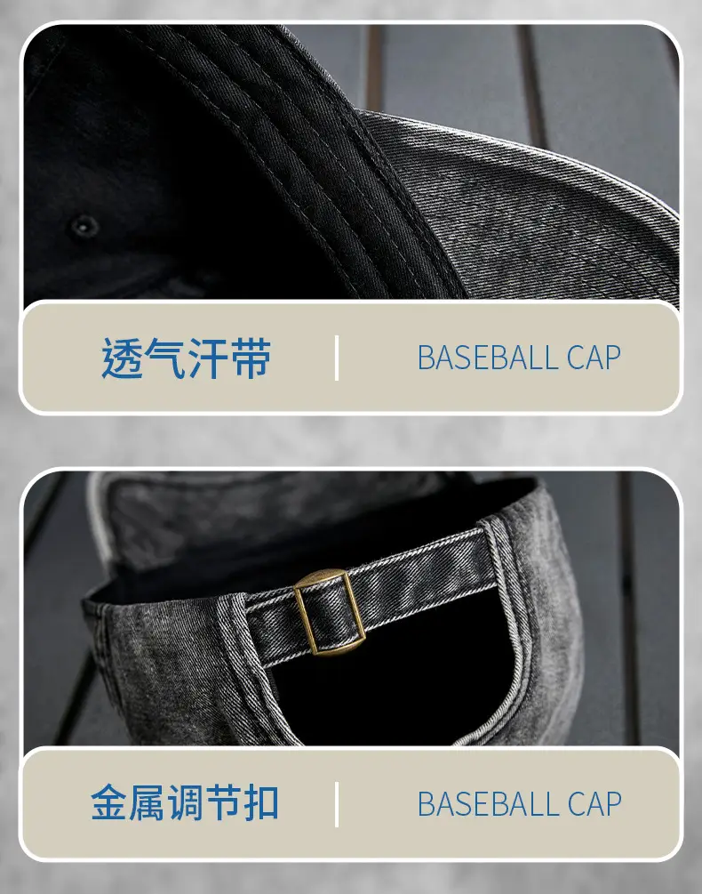 Men Vintage Washed Baseball Cap Grey Winter Warm Mountaineering — feature 31