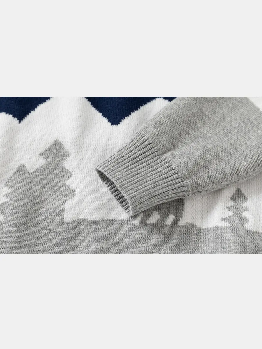 Boy's Snow Mountain Bear Sweater Medium Size - Image 4