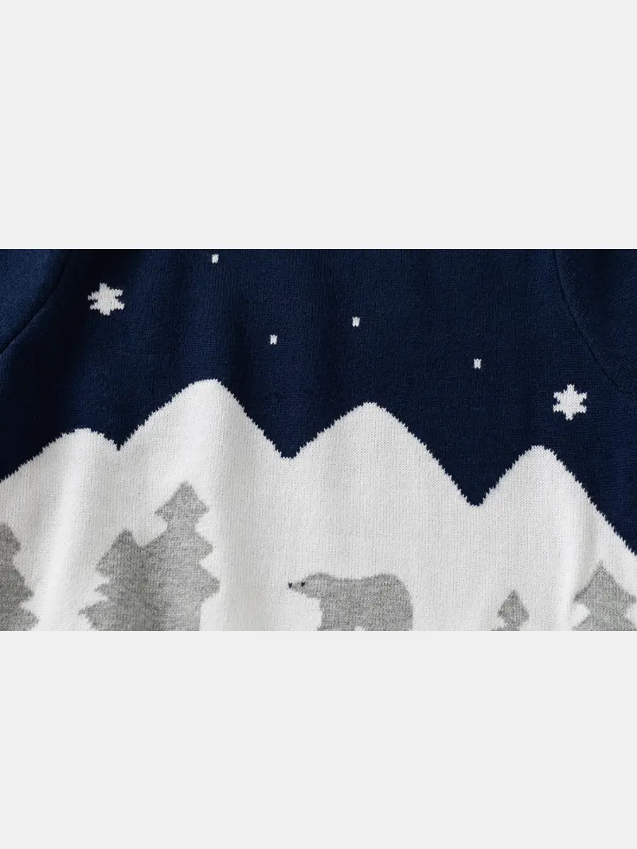 Boy's Snow Mountain Bear Sweater Medium Size - Image 5