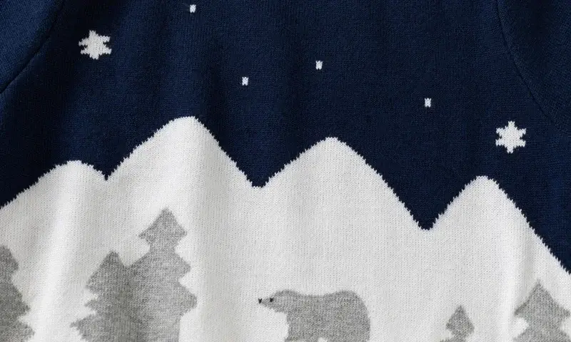 Boy's Snow Mountain Bear Sweater Medium Size — feature 10