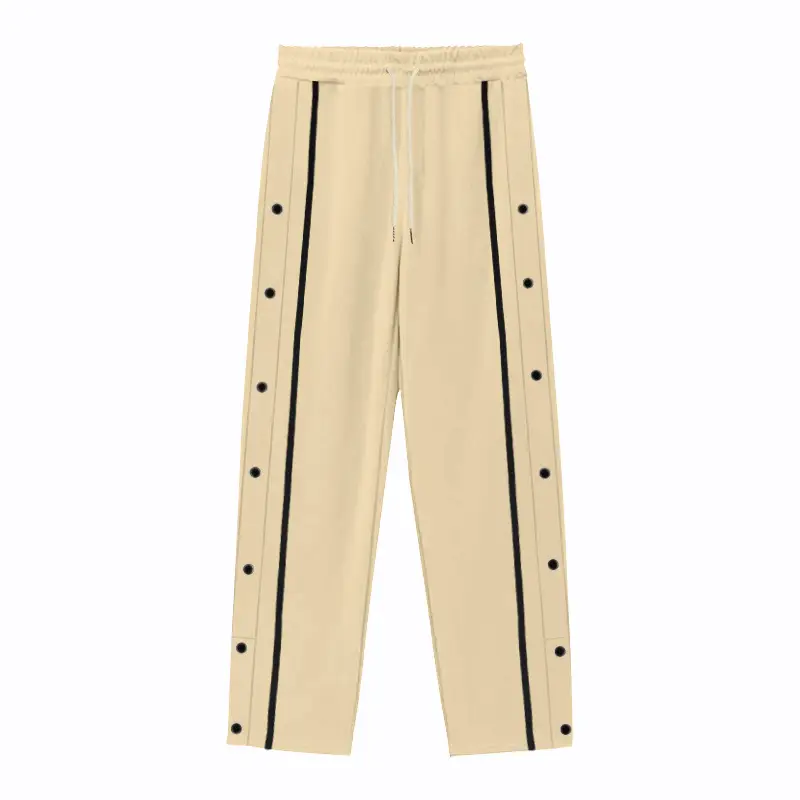 White Casual Pants with Black Stripe Drawstring Plus Size — feature 16
