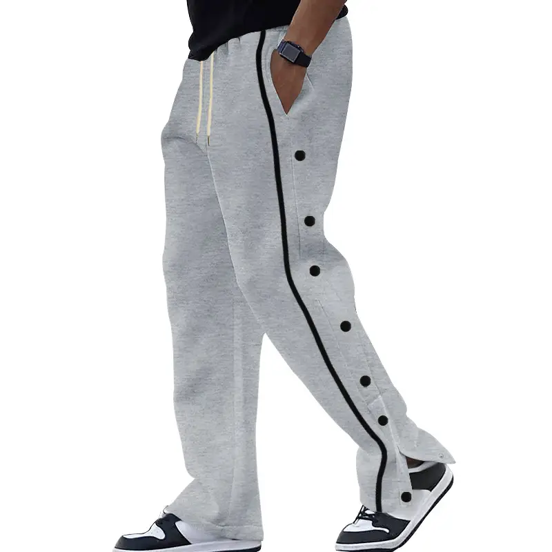 White Casual Pants with Black Stripe Drawstring Plus Size — feature 21