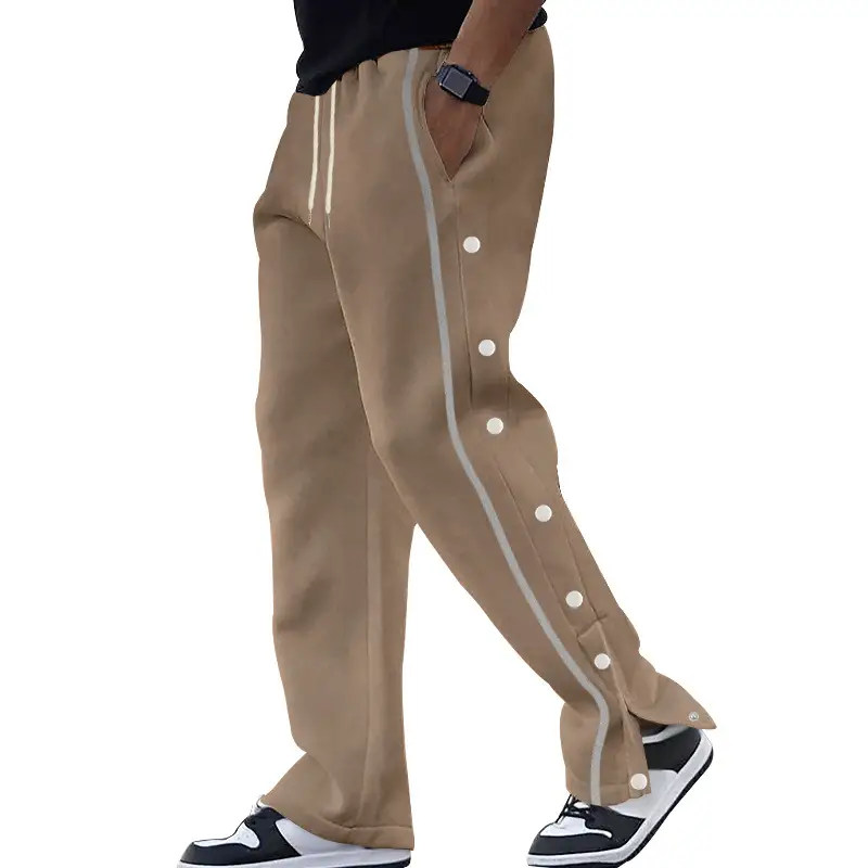 White Casual Pants with Black Stripe Drawstring Plus Size — feature 32